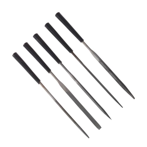 SEWACC Mini Rasp File Set for Wood Leather Metals Plastics 5pc Wood File Tools Comfortable Hand Grip and Coarse Rasp Teeth