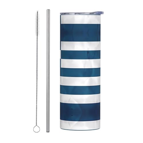 QAZWZML Taza de viaje de acero inoxidable con bandera griega con un cuerpo recto impreso adecuado tanto para bebidas frías como calientes