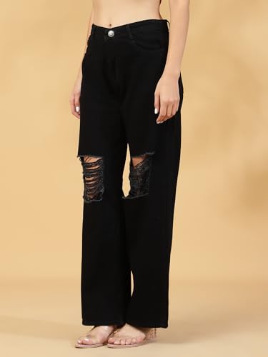 Image of Shasmi Women's Jeans for Women || High Waist Jeans for Women || Bootcut Jeans for Women || Flared Jeans for Women High Waist || Wide Leg Jeans Women || Bell Bottom Jeans for Women (Jeans 168)