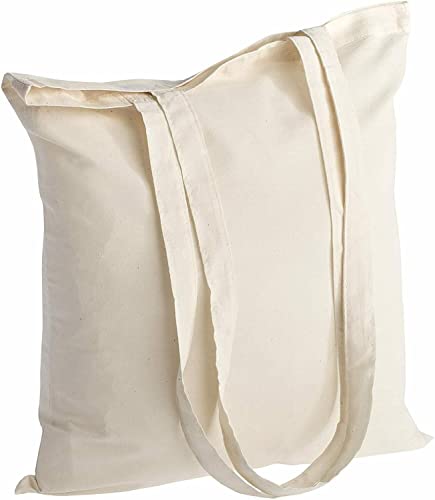 Hyper Mart Pack of 1/3/5/10/25/50/100 Cotton 5oz(150gsm) Eco friendly Plain Natural Reusable Shopping Tote Bags Eco Friendly Long Handle (100, Naural) Hyper Mart Pack of 1/3/5/10/25/50/100 Cotton 5oz(150gsm) Eco friendly Plain Natural Reusable Shopping Tote Bags Eco Friendly Long Handle (100, Naural)