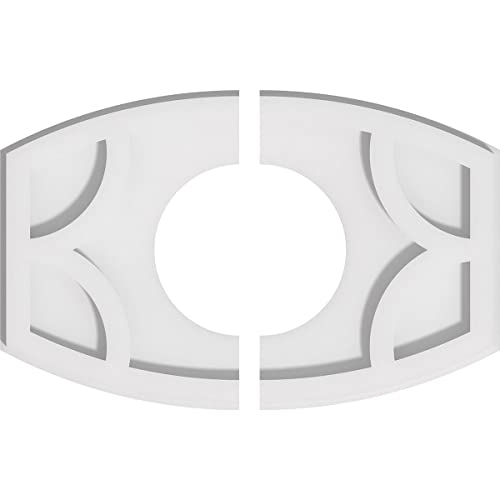 Image of Ekena Millwork CMP14X9KY2-05000 Kailey Architectural Grade PVC Contemporary, Two Piece Urethane Ceiling Medallions 14 inchW x 9 3 /8 inchH x 5 inchID x 7 1 /2 inchC x 1 inchP