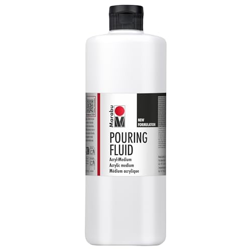 Marabu 12320016885 - Pouring Fluid Acrylmedium 750 ml, Dünnflüssiges Medium für Gießanwendungen und Fließtechniken, verbessert die Verlaufseigenschaften von Acrylfarben, nicht vergilbend