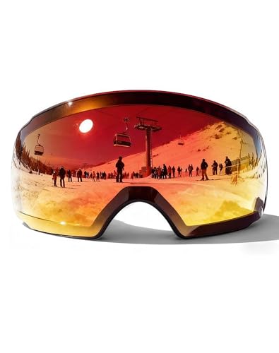 Innerking® Ski Goggles Snow Goggles Replacement Lenses for Adult Men Women Youth - Red