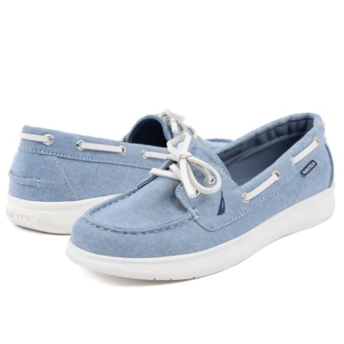 Image of Nautica Women's Casual Boat Shoes, Moc-Toe Loafers with Cushioned Insole, Deck Fashion Sneaker