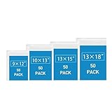 200 Pack Clear Large Poly Ziplock Mail Bags. 4 Assorted Sizes, 9x12 10x13 13x15 13x18 Inches. 2 MIL Thick, Resealable Food Grade PP Plastic Zip Baggies for Foods, Clothes, Travel Supplies.
