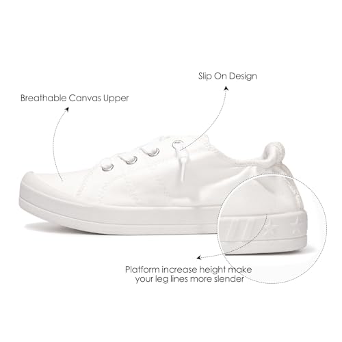 BENEKER Women's Platform Canvas Sneakers Low Top Fashion Sneakers Classic Slip-On Comfort Walking Shoes2