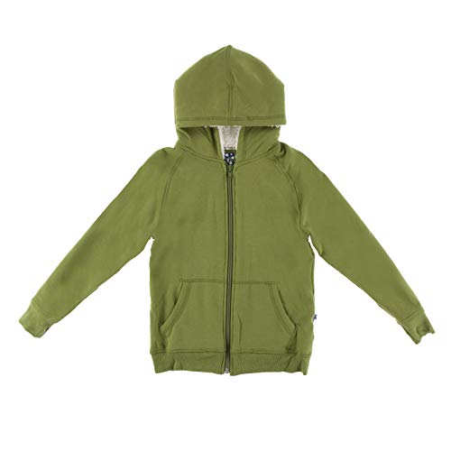 KicKee Pants Solid Fleece Zip-Front Hoodie with Sherpa-Lined Hood