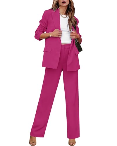 luvamia2 Piece Outfits for Women Dressy Long Blazer Jackets High