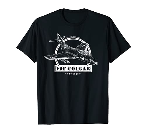 F9F Cougar Fighter Aircraft T-Shirt, Black