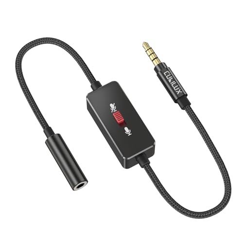 Cubilux Adaptador con interruptor de silencio para micrófono 3.5mm TRRS miniatura 1