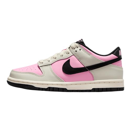 Nike Dunk Low Big Kids' Shoes (FB9109-601, Pink Rise/Light Orewood Brown/Pale Ivory/Black)
