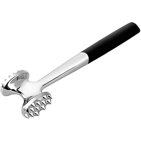 Heavy Duty Meat Tenderizer - Double Sided Meat Mallet & Pounder Tool, Rust Proof Zinc Alloy Kitchen Hammer with Ergonomic Rubber Handle for Tenderizing Steak, Beef, Chicken, Pork Cover