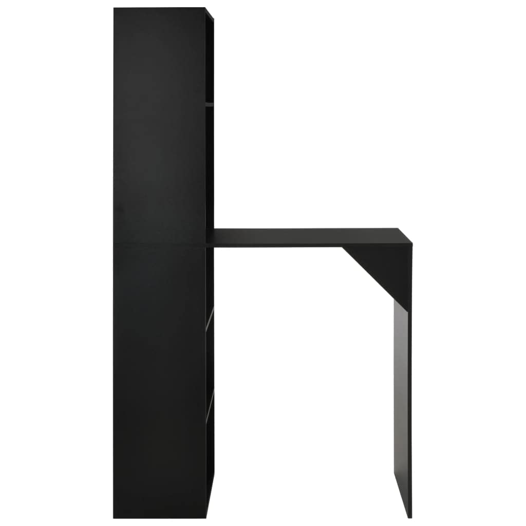 Table à manger stable et peu encombrante avec rangements intégrés bois noir