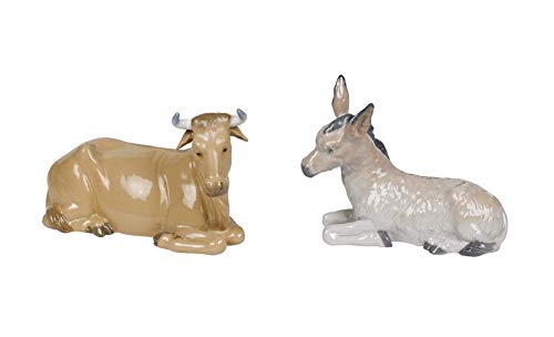 LLADR Nao Set of 2 Nativity Animals - Calf & Donkey Figurines