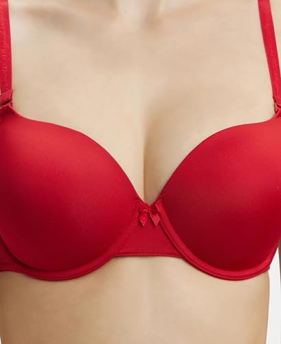 Image of Jockey UL60 Women's Under-Wired Padded Micro Touch Nylon Elastane Stretch Medium Coverage T-Shirt Bra with Detachable Straps