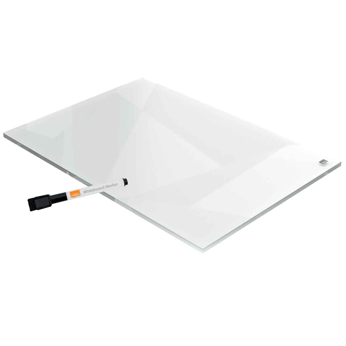 Nobo, Przenośny Notatnik A4 - Akrylowa, Przezroczysta Tabliczka Suchościeralna do Notatek, Bezramkowa, 210 × 297 mm, do Domu/Biura, w Zestawie Marker Suchościeralny Nobo (1915611)