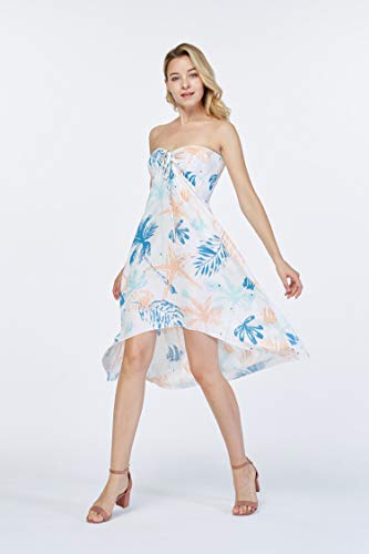 Image of Women's Hawaiian Luau Halter Dress in Signature Prints | Sleeveless halter dress, high-low hem; Hawaiian floral print; soft rayon, machine washable; luau, beach, cruise, party