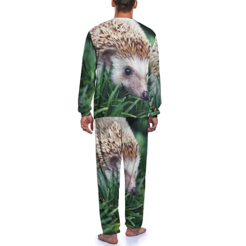 Pyjama homme hérisson ensemble haut et bas en coton doux - 4