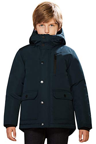 Image of SOLOCOTE Boys Coats Kids Winter Jacket Warm Thick Heavyweight Tough Long Windproof Outwear with Hood