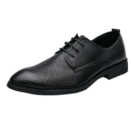 New Formal Shoes for Men Leather Fashion Oxfords Shoes Men Classic Men Shoes for Wedding Pointed Toe Men Lace-Up Brogue Business Shoes