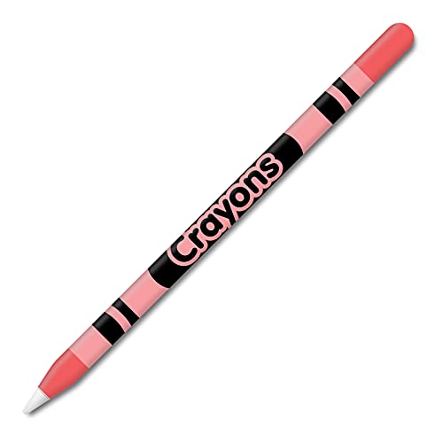 Crayons Orange Pink Design wrapping matte vinyl skin for Apple Pencil 2nd and Apple Pencil Pro, 2 Units include (Crayons Orange Pink, C-07)