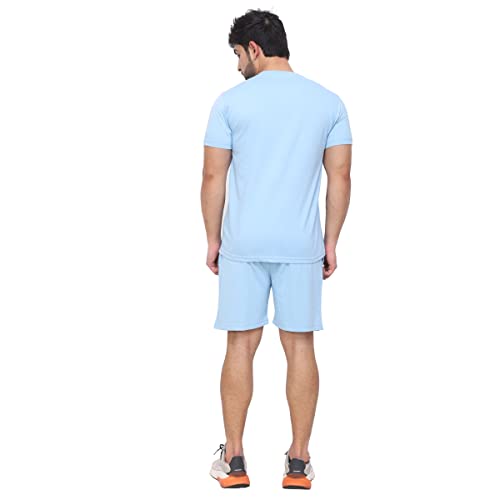 Image of D-GREEN Men's Basic Solid Cotton Round Neck Tracksuit for Athletics Jogging Gym and Sports