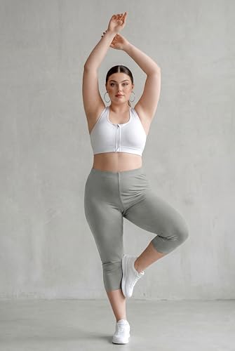 Image of TRASA Women's Cotton Capri Leggings, Stretchable 3 /4 Length Crop Pants, Comfortable, Plus