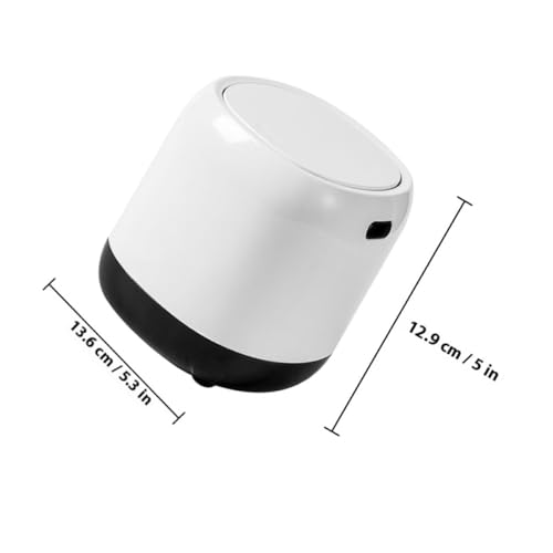 Mini caneca de basura con tapa para escritorio, compacta miniatura 2