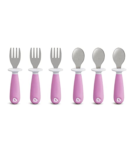 Image of Munchkin® Raise™ Toddler Fork and Spoon Utensil Set, 6 Pack, Purple