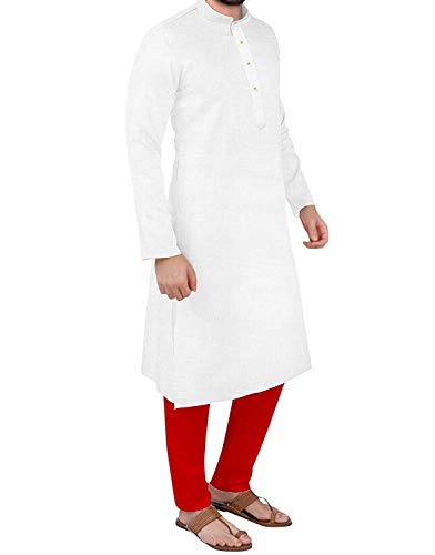 Image of Gauri Laxmi Enterprise Men Cotton Blend Straight Kurta