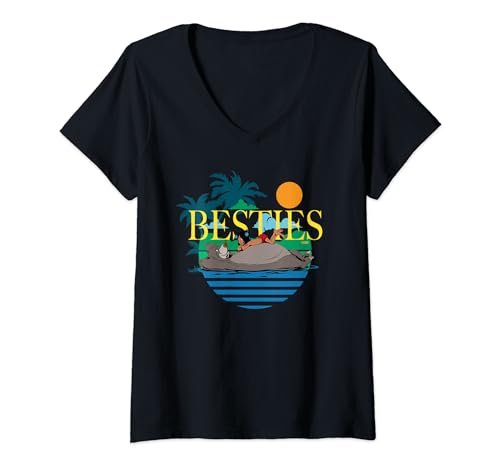 T-shirt Le Livre de la Jungle Disney col v pour femme du 55ème anniversaire