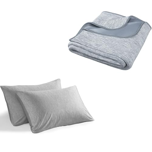 Degrees of Comfort Cooling Blankets Queen Size, Grey & Cooling Pi...