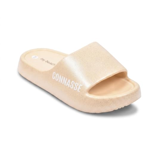 Claquette Femme Paillettes Beige Sandale Humour Légère OZABI MBS03058