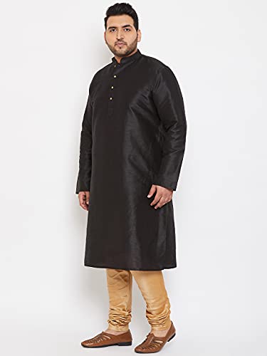 Image of VASTRAMAY Men's Silk Blend Solid Regular Kurta Pyjama Set
