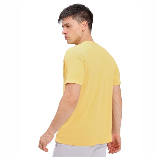 Image of TECHNOSPORT Men's Slim Fit Polyester Activewear Sports T-Shirt with Moisture-Wicking Comfort for Workout, Running & Gym