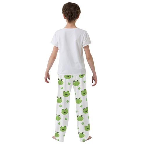 Boys' Pants Happy Frogs Green Leaves Long Bottoms Jogger Pants Elastic Waist Trousers with Pockets S-XL3