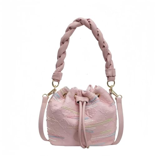 Image of Small Bucket Bags for Women, Mini Crossbody Tote Bag with Detachable Shoulder Strap, Girls Top Handle Handbag