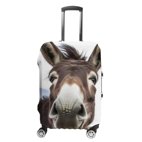 Cute Funny Donkey Luggage Cover, Elastic Luggage Protector Fits 19-32in Suitcases, Washable & Anti-Scratch Suitcase Cover for Men Women L