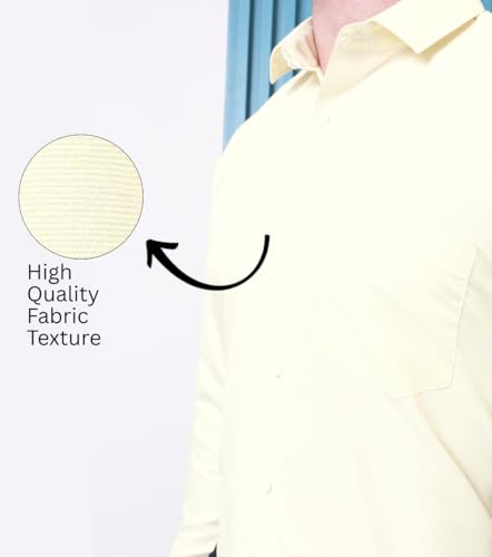 Image of CONTRARY Men's Pure Cotton Solid Stylish Casual & Formal Wear Shirt | Stylish Regular Fit Full Sleeve Comfortable Office Party Trendy Shirt - Multi Color