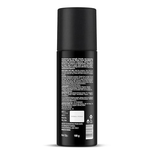 Image of BEARDO PERFUME DEO SPRAY - Whisky Smoke Bourbon, 150ml | Get compliments with Long lasting Leathery, Woody Deodorant | Gift for Men | Christmas gift for men | Gift For Friends