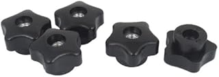 Tool parts M8 x 39mm Plastic Star Head Screw On Type Clamping Knob Grip Black 5pcs