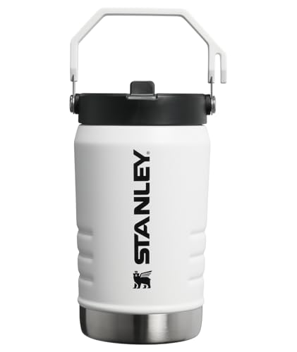 Image of STANLEY IceFlow Flip Straw 2.0 Jug, 40 oz, Chalk | Easy Carry Handle | Twist On Lid and Flip Up Straw | Leakproof Water Bottle | Insulated Stainless Steel | BPA-Free
