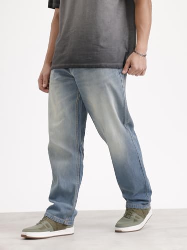 Image of WROGN Men's Loose Fit Jeans | Mid Rise | Jeans for Man
