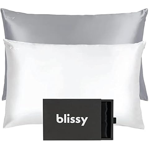 Save 10% on Blissy Silk Pillowcase (Queen Size) Bundle: 100% Pure Mulberry Silk, High-Grade Fibers, Moisture Wicking - Satin Pillowcase for Hair & Skin Cover