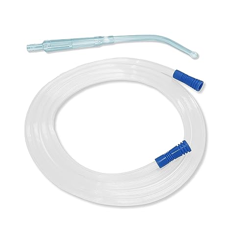 Otica Yankauer Suction Set | 2.5M Long Suction Tube with Yankauer Handle | Sterile - EO (1, Yankauer Handle Crown Tip.)