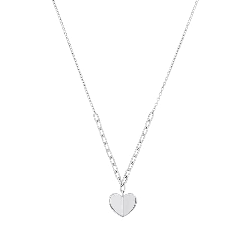 s.Oliver Kette mit Anhänger aus Edelstahl/925 Sterling Silber für Damen, Halsschmuck, mit Kristall, Kommt in Schmuck Geschenk Box
