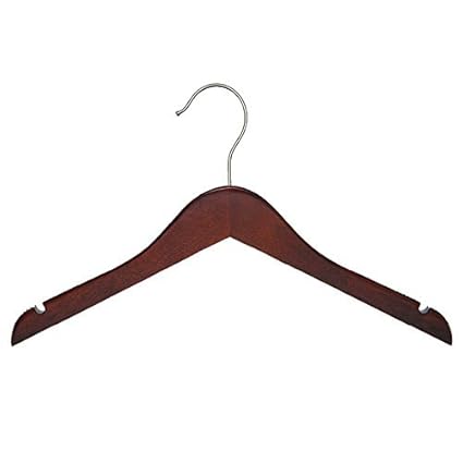 NAHANCO 20314 Wooden Top Hangers, Flat, 14