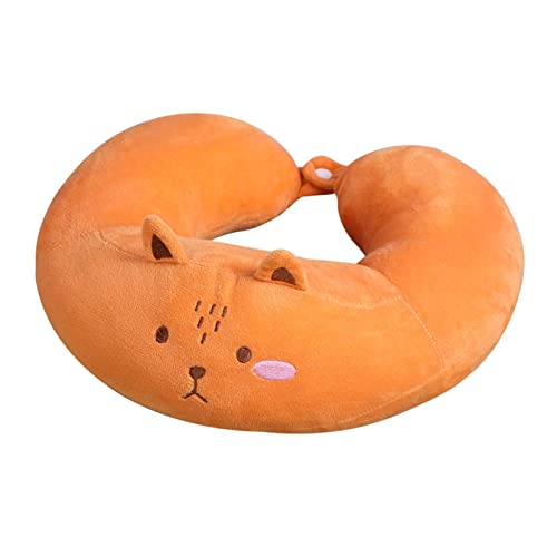 Erthree Reisekissen, tragbar, 360 ° Rundung, U-förmig, bequemes Nacken- und Kopfstützkissen für Kinder und Erwachsene, zum Schlafen, Camping (orange) Cover