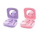 Ryaupy 2 Pcs Tragbar Kontaktlinsenbehälter Hygiene， Mini Box Container Kontaktlinsenhalter, Cute Kontaktlinsen Travel Kit Mit für tägliche Ausflüge wie Reisen und Arbeiten (Pink und lila)