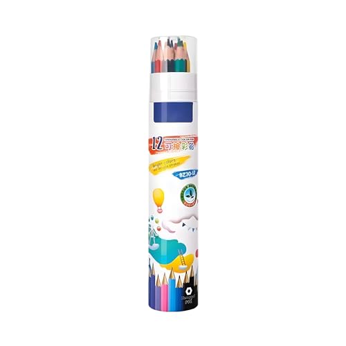 Image of Crackles 12 Vibrant Shades Soft Color Pencils Round Box | Smooth Color Application | Non-Toxic, Smooth & Break-Resistant Colouring Pencils | For School Projects, Art & Craft, Sketching and Drawing
